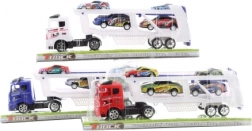 Lastbil med racerbiler, 3 farver