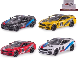 Metalmodel af bil BMW M8 Competition Coupé 1:38 med pull-back‑drev