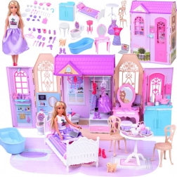 Sammenklappeligt dukkehus med kuffert og dukke ANLILY