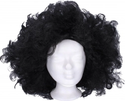 sort paryk til karneval og temafester