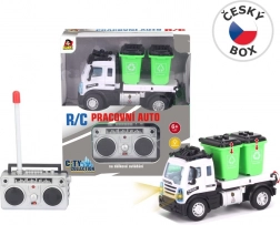Fjernstyret skraldebil med containere