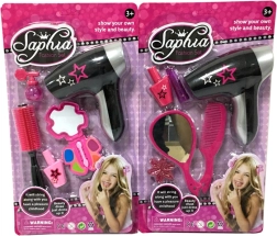 Kosmetiksæt til børn med hårtørrer – leg frisør og makeupartist