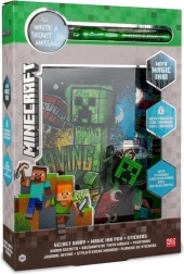 Minecraft hemmelig dagbog med magisk UV-pen og klistermærker