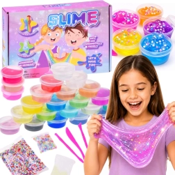 Sæt til at lave slime – 24 farver og tilbehør