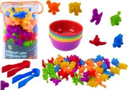 Uddannelsessæt til sortering, farvelære og tælling Dinosaurer 48 stk.