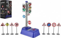 Børne trafiklys med skilte og effekter