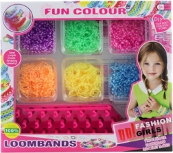 Kreativt sæt til at lave armbånd af elastikker