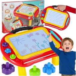 Magnetisk tegnetavle 2-i-1 med znikopis, bord og stempler