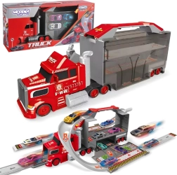 Woopie brandbil med garage og racerbane