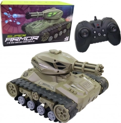 Fjernstyret tank med vandbomber og røg­effekter