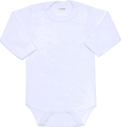 New Baby babybody med lange ærmer, hvid