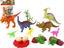 Sæt med dinosaurfigurer med tilbehør, 15 stk.