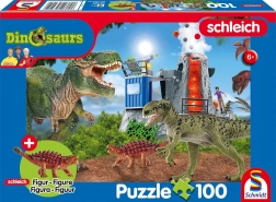 Puzzle SCHMIDT Schleich dinosaurer fra forhistorien 100 brikker med figur