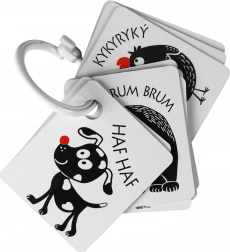 Kontrastkort med farveelement til babyer