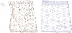 Gavepose af organza med snefnug 25x35 cm Jul