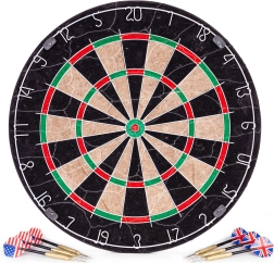 Sisal dartskive 46 cm med 6 metalpile