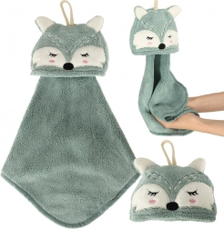 Børnehåndklæde til hænder 42 × 25 cm – Blå ræv