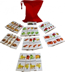 Trædomino Frugt og grøntsager 28 dele