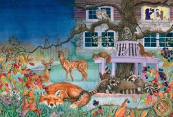 Puslespil Natteligt Besøg 100 brikker SCHMIDT