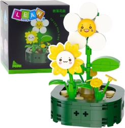 Mini byggesten Blomster med ansigter Hvide Gule 142 stk