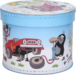 Rund æske med motiv af Muldvarpen 20 cm