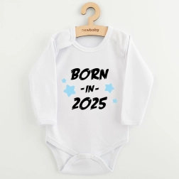 Babydragt med print new baby born in 2025, blå