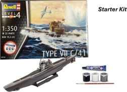 Revell startpakke 1:350 tysk ubåd type vii c/41 – plastbyggesæt
