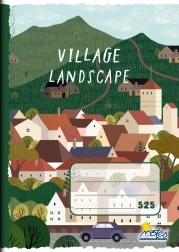 Skolehæfte A5 kvadreret 5 × 5 mm Landsby, 20 ark