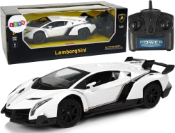 Sportsvogn R/C 1:24 Lamborghini Veneno Hvid 2.4G Lygter