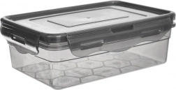 Plastmadkasse med låg og silikonepakning, grå, 850 ml