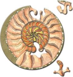 Rundt mini-puslespil CURIOSI Picoli – snegl, 33 brikker