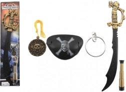 piratsæt plastsværd med tilbehør 58 cm på kort