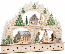 SMALL FOOT juletræ i træ med lys og melodi