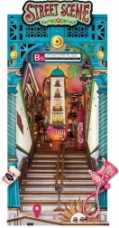 Rolife DIY 3D bogstøtte Gade med LED-belysning