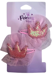 PINK hårspænder glitrende krone, 2 stk.