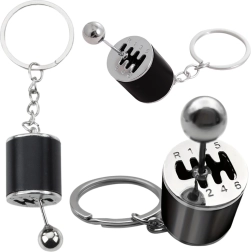 Metal nøglering gearstang – sort