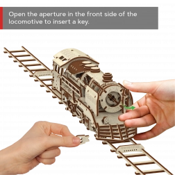 Træ 3D-puslespil WOODEN CITY Express med skinner