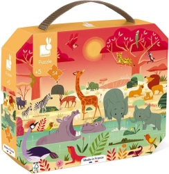 Janod puslespil i kuffert Savannen 54 brikker