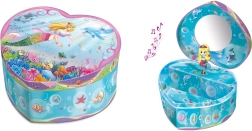 Hjerteformet smykkeskrin med fe fra Pecoware med spilledåse