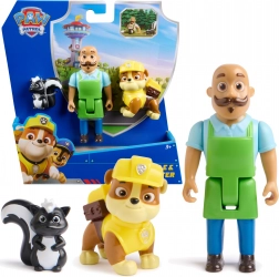Paw Patrol – sæt med 3 figurer: Rubble, hr. Porter og stinkdyr