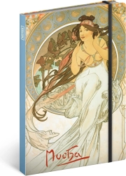 NOTIQUE notesblok Alfons Mucha – Musik, linjeret