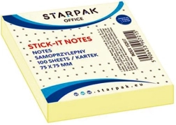Stick-it klæbende notesblokke gul 7,5 cm