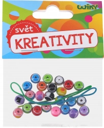 Farverige perler med snor