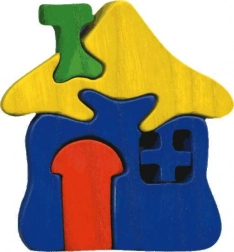 Fauna træ-indsætningspuslespil lille hus