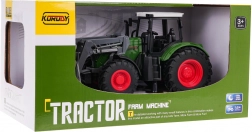 Grøn traktor med frontlæsser 1:24