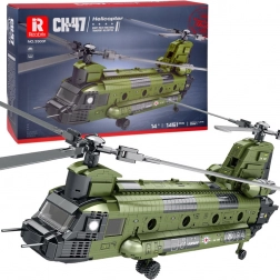 Reobrix byggesæt helikopter CH-47 Chinook – militær tandemrotor-helikopter, 1451 klodser