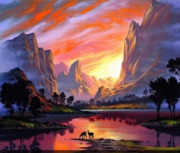 Diamantmaling Bjerge 30 × 40 cm