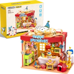 Puremind træ 3D puslespilsmodel Peanuts Birthday Party SNOOPY med LED