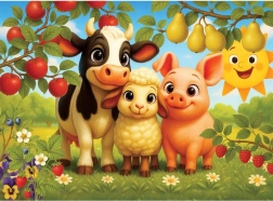 Træpuslespil Bondegårdsdyr 40 brikker WOODEN CITY