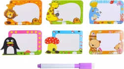 Tavle med viskelæder og pen